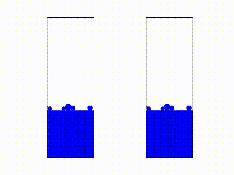 Movie Build-up of a polymeric wall with two different beam powers