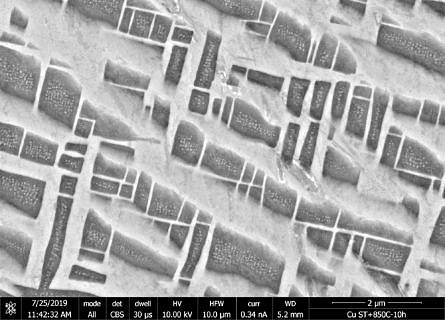 Microstructure of an iron-based alloy with hierarchical precipitation structure