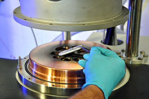 Melting of an experimental alloy in the vacuum arc furnace